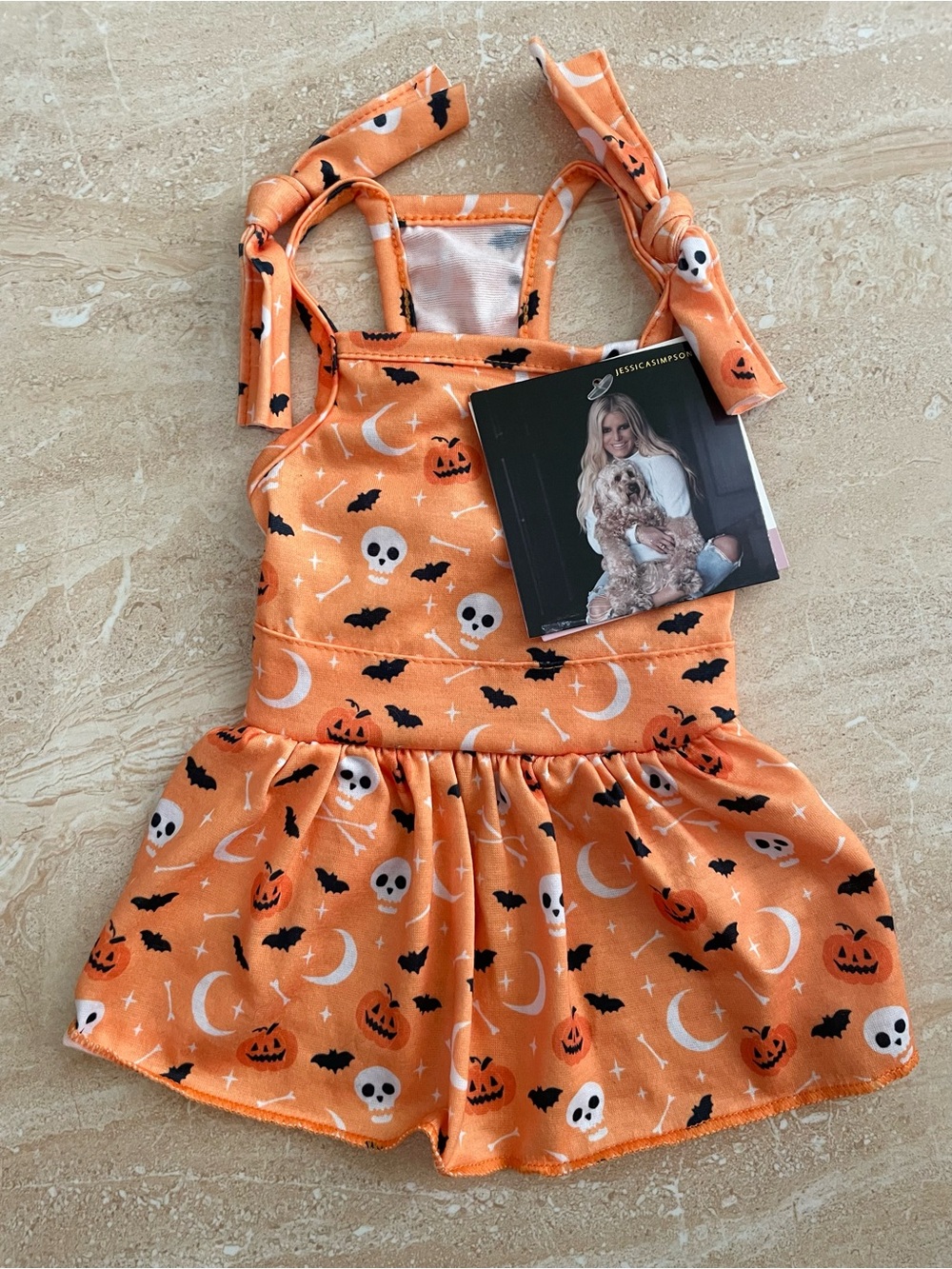 Jessica Simpson Orange Halloween Dog Dress XS